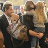 Nicolas Sarkozy, sa femme Carla Bruni-Sarkozy et leur fille Giulia Sarkozy quittent l'hôtel Four Seasons et arrivent à l'aéroport international Ezeiza à Buenos Aires en Argentine, le 30 août 2015.