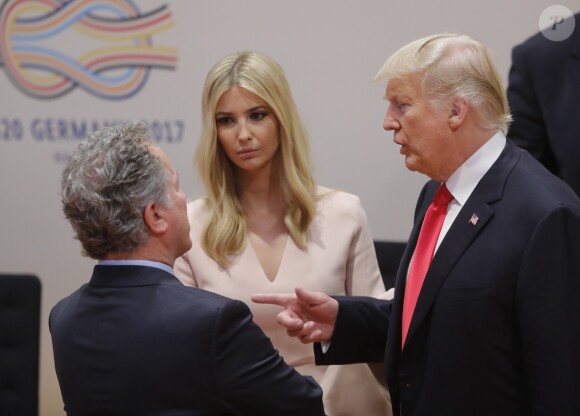 Le président des Etats-Unis Donald Trump et sa fille Ivanka Trump - Troisième session de travail du sommet du G20 à Hambourg, Allemagne, le 8 juillet 2017.