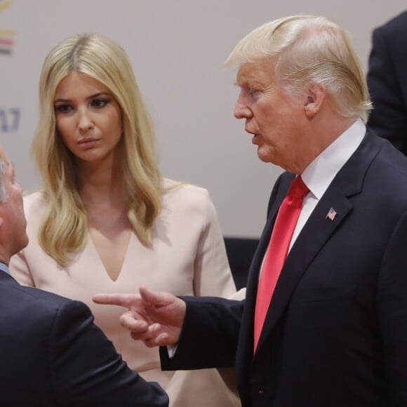 Le président des Etats-Unis Donald Trump et sa fille Ivanka Trump - Troisième session de travail du sommet du G20 à Hambourg, Allemagne, le 8 juillet 2017.