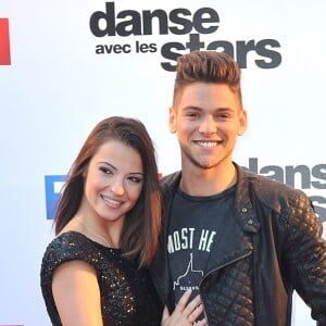 Rayane Bensetti et Denitsa Ikonomova - Photocall de présentation de la nouvelle saison de "Danse avec les Stars 5" au pied de la tour TF1 à Paris, le 10 septembre 2014.