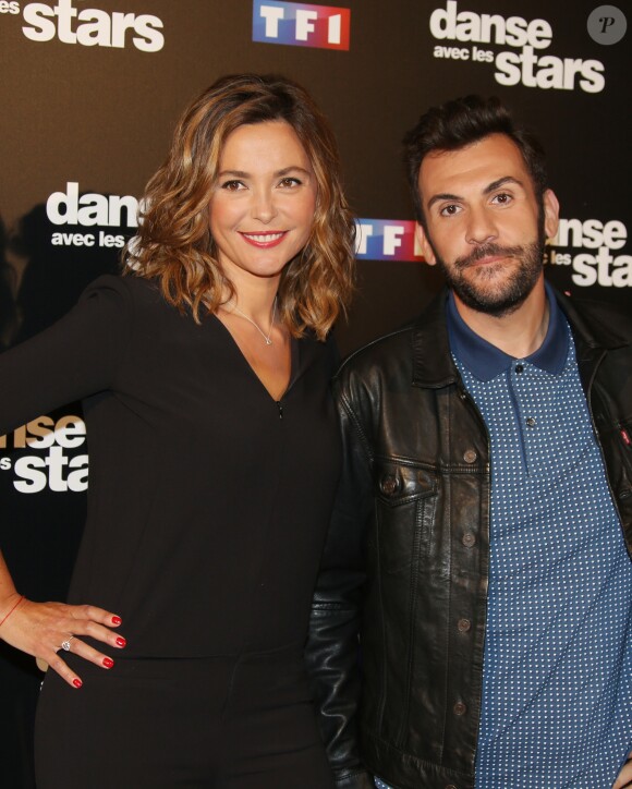 Sandrine Quétier et Laurent Ournac au photocall de l'émission "Danse Avec Les Stars - Saison 7" à Boulogne-Billancourt, le 28 septembre 2016. © Denis Guignebourg/Bestimage
