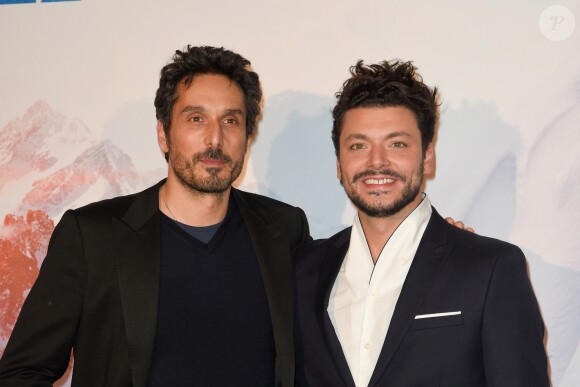 Vincent Elbaz et Kev Adams - Avant-première du film "Tout là-haut" au cinéma le Grand Rex à Paris, France, le 7 décembre 2017. © Coadic Guirec/Bestimage