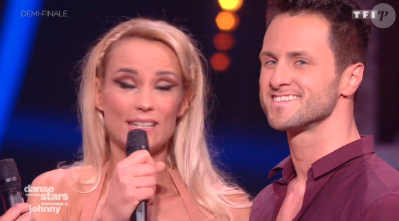 Elodie Gossuin et Christian Millette lors de la demi-finale de "Danse avec les stars 8" (TF1) samedi 9 décembre 2017.