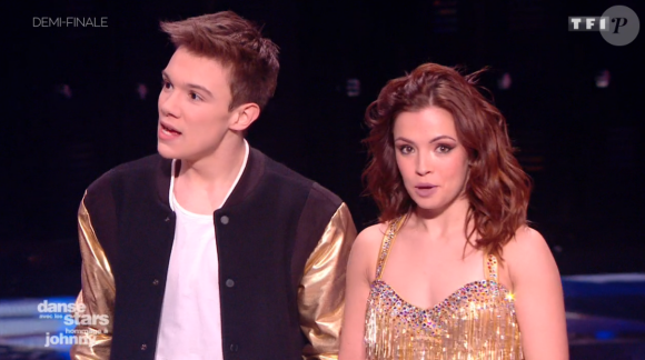 Lenni-Kim et Marie Denigot lors de la demi-finale de "Danse avec les stars 8" (TF1) samedi 9 décembre 2017.