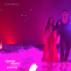 Tatiana Silva, Christophe Licata et Fauve Hautot lors du prime de demi-finale de "Danse avec les stars 8" (TF1) le 9 décembre 2017.