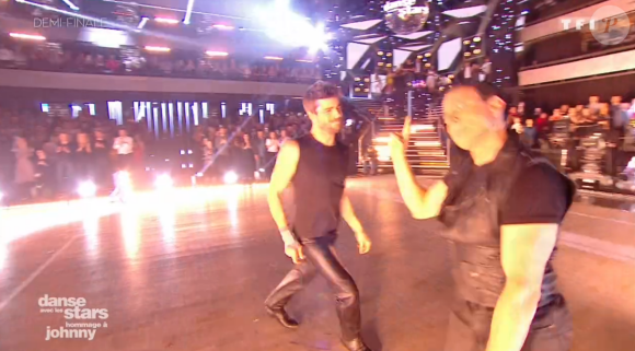 Agustin Galiana, Candice Pascal et Jean-Marc Généreux lors de la demi-finale de "Danse avec les stars 8" (TF1) le 9 décembre 2017.
