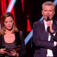 Sandrine Quétier et Denis Brogniart lors de la demi-finale de "Danse avec les stars 8" (TF1) le 9 décembre 2017.