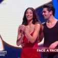 Tatiana Silva et Christophe Licata lors de la demi-finale de "Danse avec les stars 8" (TF1) le 9 décembre 2017.