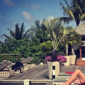 Johnny Hallyday lors de ses dernières vacances à Saint-Barthélemy, Instagram, le 30 août 2017.