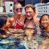 Laeticia et Johnny Hallyday, avec leurs deux filles Joy et Jade, lors de leurs dernières vacances à Saint-Barthélemy, Instagram, le 30 août 2017.