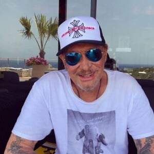 Johnny Hallyday lors de ses dernières vacances à Saint-Barthélemy, Instagram, le 1er août 2017.