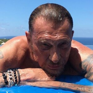 Johnny Hallyday lors de ses vacances à Saint-Barthélemy, Instagram, le 28 août 2016.