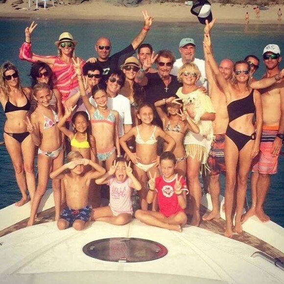 Johnny et Laeticia Hallyday lors de vacances à Saint-Barthélemy, Instagram, le 3 septembre 2015.