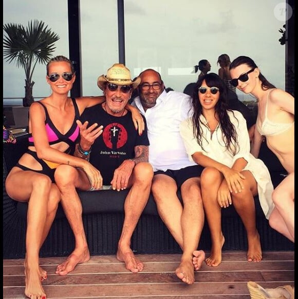 Laeticia et Johnny Hallyday lors de vacances à Saint-Barthélemy, Instagram, le 18 août 2015.