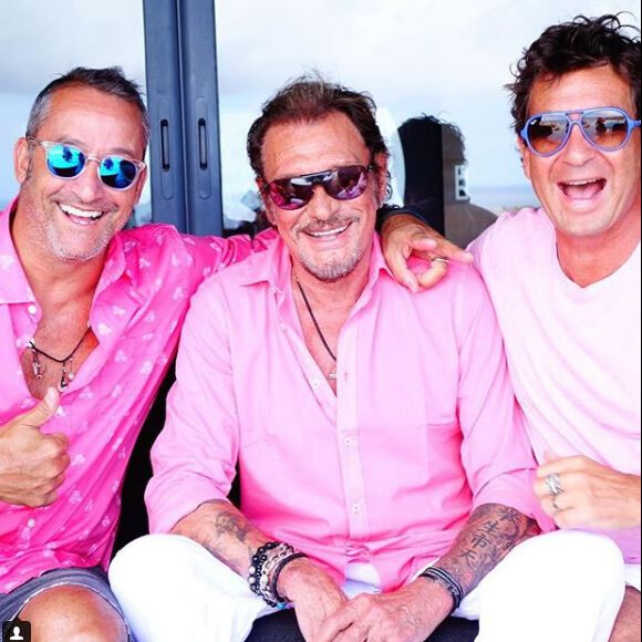 Johnny Hallyday lors de vacances à Saint-Barthélemy, Instagram, le 8 août 2015.