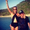 Laeticia et Johnny Hallyday lors de vacances à Saint-Barthélemy, Instagram, le 6 septembre 2014.