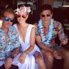 Johnny et Laeticia Hallyday, Marc Lavoine, lors de vacances à Saint-Barthélemy, Instagram, le 6 août 2014.