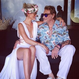 Johnny et Laeticia Hallyday lors de vacances à Saint-Barthélemy, Instagram, le 6 août 2014.