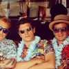 Johnny Hallyday, Marc Lavoine, lors de vacances à Saint-Barthélemy, Instagram, le 6 août 2014.