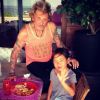 Johnny Hallyday et sa fille Jade lors de vacances à Saint-Barthélemy, Instagram, le 3 septembre 2013.