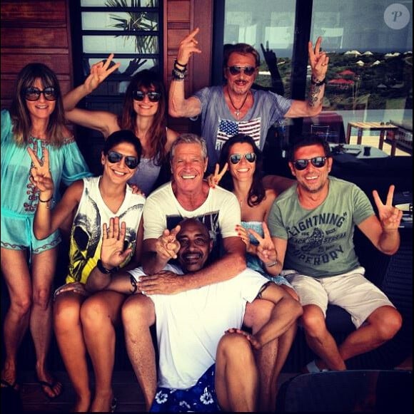 Johnny Hallyday lors de vacances à Saint-Barthélemy, Instagram, le 5 août 2012.