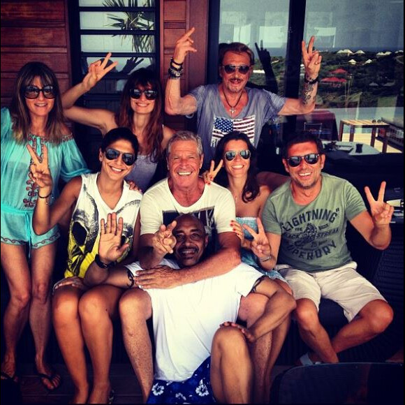 Johnny Hallyday lors de vacances à Saint-Barthélemy, Instagram, le 5 août 2012.