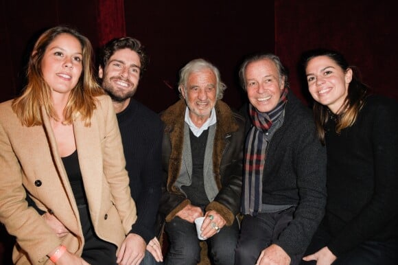 Fanny Leeb, Tom Leeb, Jean-Paul Belmondo, Michel Leeb et Elsa Leeb - People à la générale du spectacle de "Michel Leeb - 40 ans !" au Casino de Paris le 14 décembre 2017. © Coadic Guirec/Bestimage