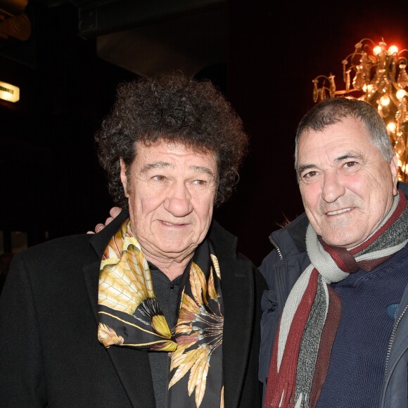 Robert Charlebois et Jean-Marie Bigard - People à la générale du spectacle de "Michel Leeb - 40 ans !" au Casino de Paris le 14 décembre 2017. © Coadic Guirec/Bestimage