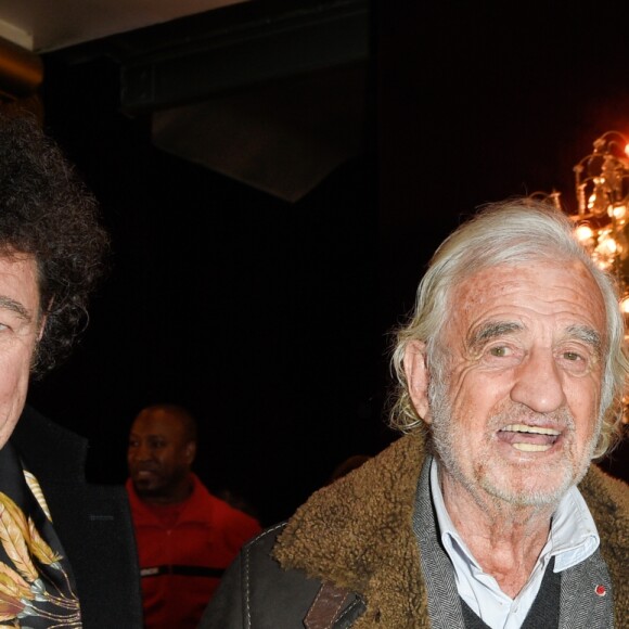 Robert Charlebois, Jean-Paul Belmondo et Jean-Marie Bigard - People à la générale du spectacle de "Michel Leeb - 40 ans !" au Casino de Paris le 14 décembre 2017. © Coadic Guirec/Bestimage