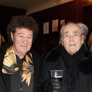 Robert Charlebois et sa femme Laurence, Michel Legrand et sa femme Macha Meril - People à la générale du spectacle de "Michel Leeb - 40 ans !" au Casino de Paris le 14 décembre 2017. © Coadic Guirec/Bestimage