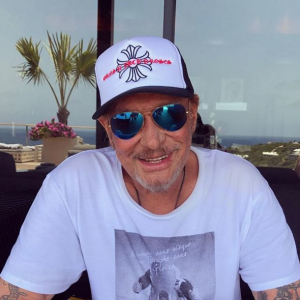 Johnny Hallyday a Saint-Barthélemy, le 1er août 2017.