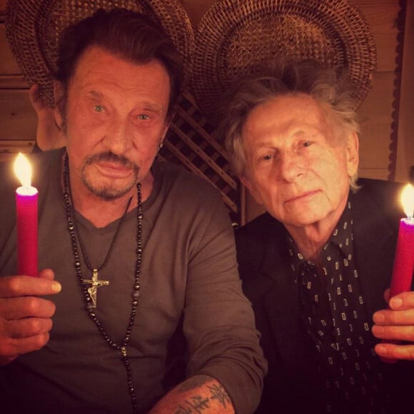 Johnny Hallyday et Roman Polanski. Retrouvailles à Gstaad, décembre 2014.