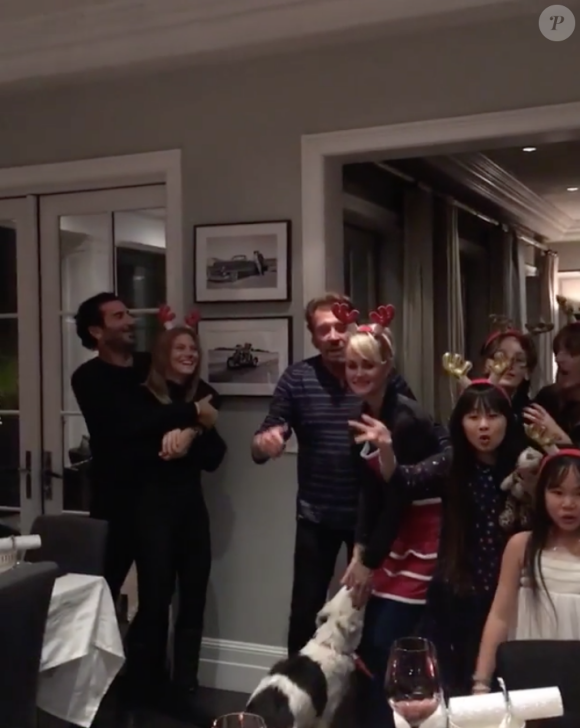 Johnny Hallyday et ses proches fêtent Noël à Los Angeles, décembre 2016.