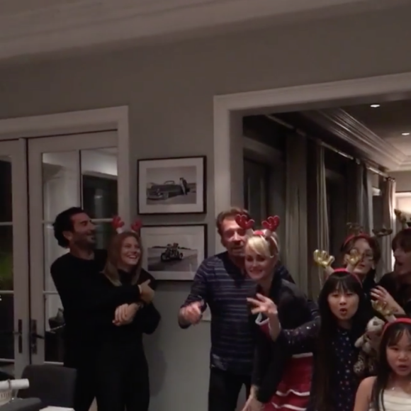 Johnny Hallyday et ses proches fêtent Noël à Los Angeles, décembre 2016.