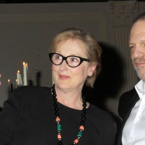 Meryl Streep, Harvey Weinstein - People lors de la soirée de soutien pour la fondation "Christopher & Dana Reeve" à New York, le 28 octobre 2012.