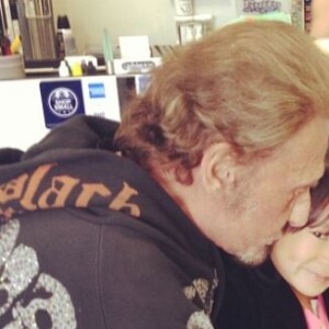 Johnny Hallyday avec sa fille Joy sur Instagram, le 13 avril 2013.