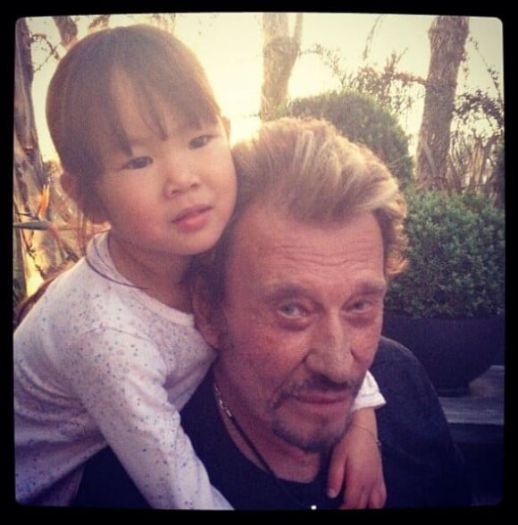 Johnny Hallyday avec sa fille Joy sur Instagram, le 22 mars 2012.