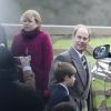 Exclusif - La princesse Anne et Sir Timothy Laurence, suivis par le prince Edward et son fils James à la messe de Noël à Sandringham le 25 décembre 2017