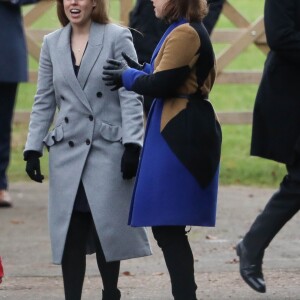 Exclusif - Les princesses Eugenie et Beatrice d'York à la messe de Noël à Sandringham le 25 décembre 2017