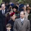 Le prince William, la duchesse de Cambridge enceinte, Meghan Markle et son fiancé le prince Harry - La famille royale d'Angleterre arrive à la messe de Noël à l'église Sainte-Marie-Madeleine à Sandringham, le 25 décembre 2017.