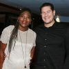 Muriel Hurtis, alors enceinte de son fils Gabriel, et Vincent Parisi à la 10e soirée RMC Sports Games à Val d'Isère le 10 décembre 2017. Le couple a eu le 21 décembre 2017 son petit garçon. © Jérôme Dominé/ABACAPRESS.COM