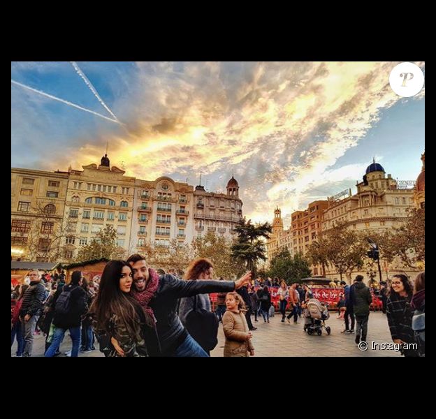 Alain et Laura (Secret Story 11) en amoureux à Valence en Espagne, fin décembre 2017.