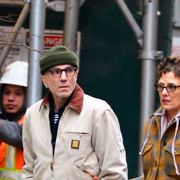Exclusif - Daniel Day-Lewis et sa femme Rebecca Miller se baladent et font du shopping à New York le 3 janvier 2018.