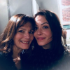 Cécilia Hornus et Dounia Coesens dans les coulisses du tournage de "Plus belle la vie". Janvier 2018.