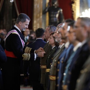 Le roi Felipe VI et la reine Letizia d'Espagne ainsi que Juan Carlos Ier et l'ex-reine Sofia ont assisté à la traditionnelle parade militaire au palais royal, lors de l'Epiphanie, à Madrid le 6 janvier 2018 © Jack Abuin via ZUMA Wire / Bestimage