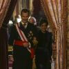 Le roi Felipe VI et la reine Letizia d'Espagne ainsi que Juan Carlos Ier et l'ex-reine Sofia ont assisté à la traditionnelle parade militaire au palais royal, lors de l'Epiphanie, à Madrid le 6 janvier 2018 © Jack Abuin via ZUMA Wire / Bestimage