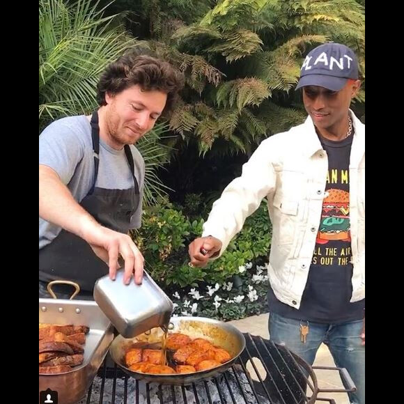 Jean Imbert avec Pharrell Williams à Los Angeles le 7 janvier 2018.