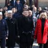 Le président de la République française Emmanuel Macron, sa femme la Première dame Brigitte Macron (Trogneux) et le ministre de l'Europe et des Affaires Etrangères Jean-Yves Le Drian visitent le Grande mosquée de Xi'an lors lors de la visite d'Etat de trois jours en Chine, à Xi'an, province Shaanxi, le 8 janvier 2018. © Dominique Jacovides/Bestimage