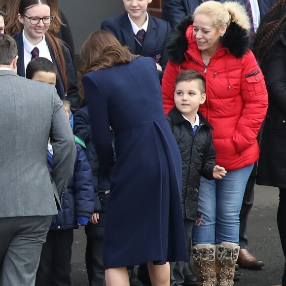 Catherine Kate Middleton (enceinte), duchesse de Cambridge, visite l'école Reach Academy à Feltham le 10 janvier 2018.