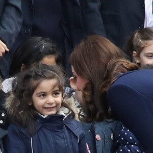 Catherine Kate Middleton (enceinte), duchesse de Cambridge, visite l'école Reach Academy à Feltham le 10 janvier 2018.